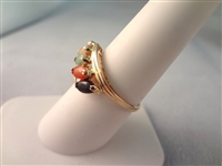 14K Gold and Multi-color Jade Necklace, Pendant and Ring