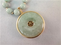 14K Gold and Multi-color Jade Necklace, Pendant and Ring
