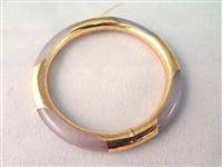 14K Gold and Smoky Jade Gold Wrapped Bangle Bracelet and 2 Cabochon Bracelets