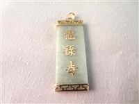 (3) 14K Gold Green Apple Jade Pendants