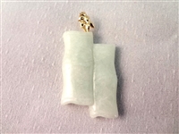 (3) 14K Gold Green Apple Jade Pendants