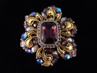 (5) Oversize Joan Rivers Rhinestone Brooches