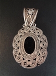 (3) Sterling Silver High Filigree Detail Jewelry: Cuff Bracelet, (2) Pendants