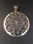 (3) Sterling Silver High Filigree Detail Jewelry: Cuff Bracelet, (2) Pendants