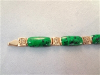 14K Gold and Malachite Earrings and Bracelet Set