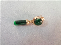 14K Gold and Malachite Earrings and Bracelet Set