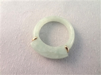 14K Gold and Green Apple Jade (3) Pendants, (1) Ring