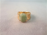 14K Gold and Green Apple Jade Jewelry: (1) Ring, (2) Pendants, (1) Bracelet