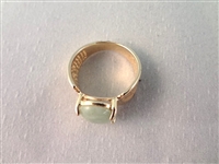 14K Gold and Green Apple Jade Jewelry: (1) Ring, (2) Pendants, (1) Bracelet