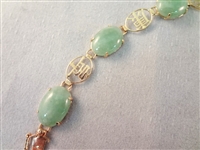 14K Gold and Green Apple Jade Jewelry: (1) Ring, (2) Pendants, (1) Bracelet
