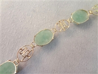14K Gold and Green Apple Jade Jewelry: (1) Ring, (2) Pendants, (1) Bracelet