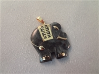 14K Gold and Smoky Black Jade Jewelry: (3) Pendants, (1) Bracelet