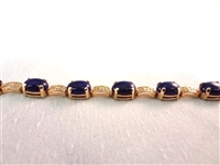 14K Gold and Lapis Lazuli Jewelry: (1) Necklace, (1) Ring, (2) Bracelets
