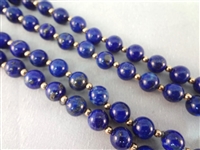 14K Gold and Lapis Lazuli Jewelry: (1) Necklace, (1) Ring, (2) Bracelets