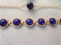 14K Gold and Lapis Lazuli Jewelry: (2) Bracelets, (2) Necklaces, (1) Ring