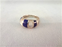 Sterling Silver Lapis Lazuli Blue Jewelry Group: (2) watch and Bracelet Sets, (3) Rings