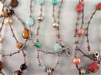 Carolyn Pollack Trio of Matching Sterling Silver and Stone Necklace and Pendants