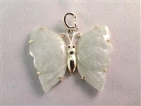 Sterling Silver and Green Apple Jade (4) Pendants, (1) Silver Necklace