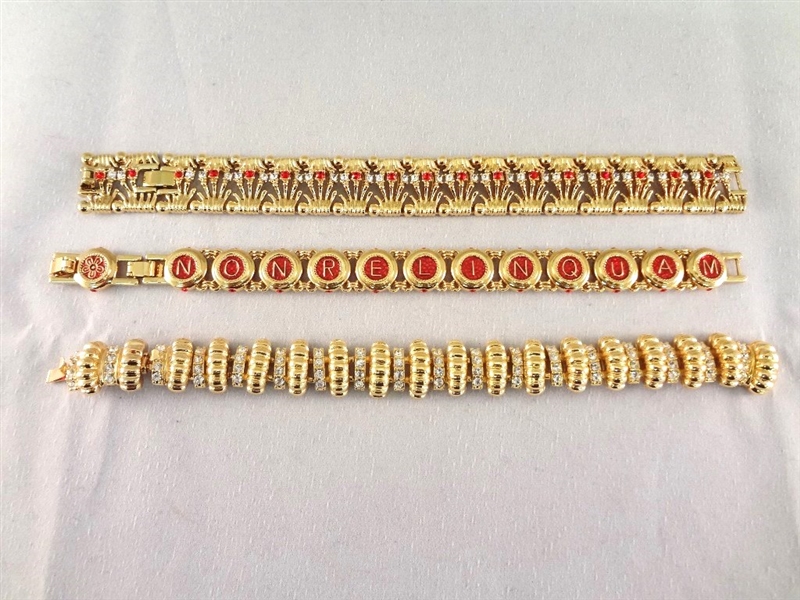 Jacqueline Bouvier Kennedy Camrose and Kross (3) Bracelets 