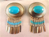 Southwest Sterling Silver Turquoise Jewelry Lot: (4) Bracelets, (4) Pendants