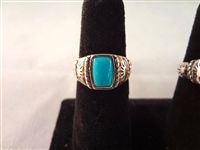 (7) Sterling Silver Southwest Turquoise Rings 
