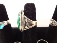 (10) Southwest Sterling Silver Turquoise Rings 