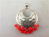 Sterling Silver Red Coral and Turquoise Jewelry Group: (3) Bracelets, (2) Rings, (1) Pendant