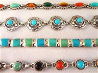 Southwest Sterling Silver Turquoise Jewelry Group: (5) Bracelets, (3) Rings
