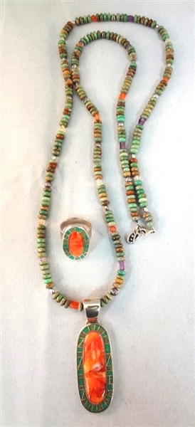Carolyn Pollack Sterling Silver Relios Necklace, Pendant, and Ring Matching Set