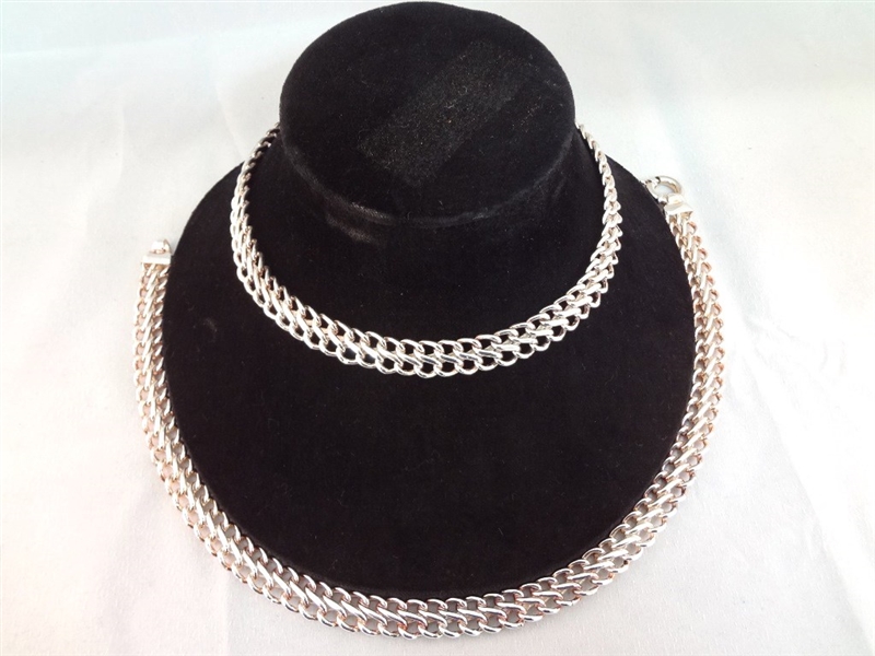 Sterling Silver Made in Italy Double Link Chains 18" Long 