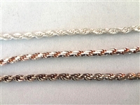 (3) Sterling Silver Rope Chains 18-36 In Length