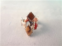 Carolyn Pollack Sterling Silver Utah 4 Corners Cuff Bracelet, Ring, and Pendant Matching Set 