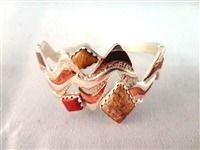 Carolyn Pollack Sterling Silver Utah 4 Corners Cuff Bracelet, Ring, and Pendant Matching Set 