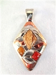 Carolyn Pollack Sterling Silver Utah 4 Corners Cuff Bracelet, Ring, and Pendant Matching Set 