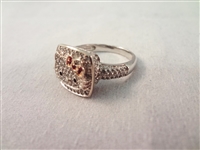 Sterling Silver Hello Kitty Pave Crystals Ring Size 9