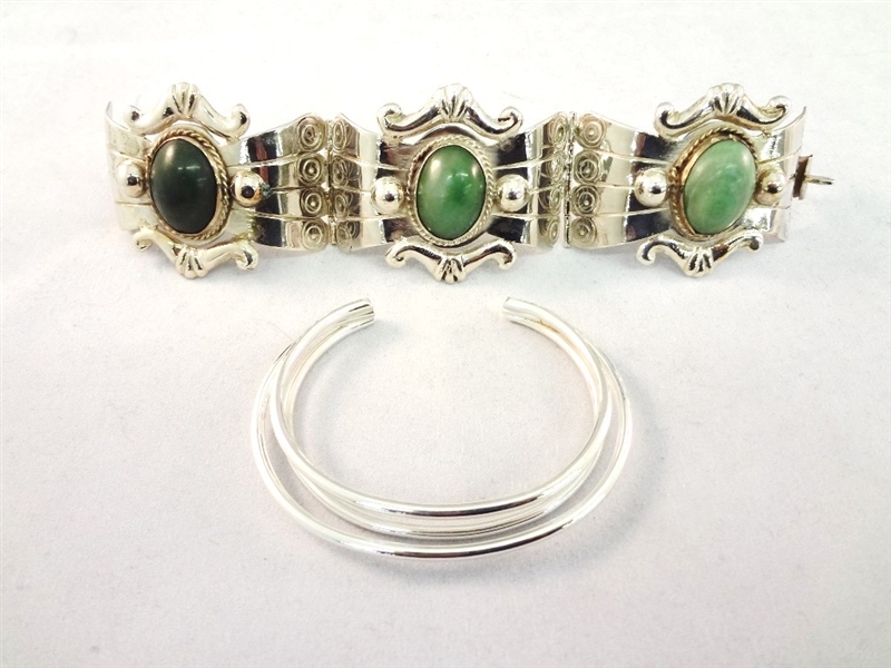 (2) Mexican Sterling Silver Taxco Bracelets
