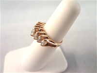 14K Gold and Diamond Ring (7) Marquise Diamonds