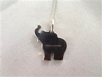 Tiffany and Co. Sterling Silver Link Chain and Elephant Pendant