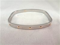 (3) Bangle Bracelets: Gold Filled, Sterling and 18K, 1920