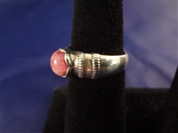 (3) Carolyn Pollack Sterling Silver and Rhodochrosite Rings