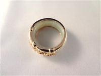 14K Gold and Green Apple Jade Ring Gold Wrapped