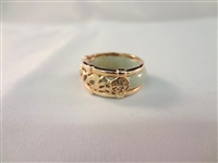 14K Gold and Green Apple Jade Ring Gold Wrapped
