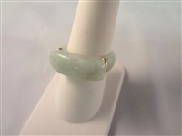 14K Gold and Green Apple Jade Saddle Rings (2)