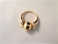 (2) 14K Gold and Green Apple Jade Rings: Bamboo Cut, and Spinning Stone