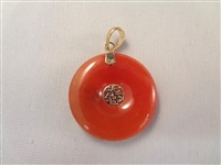 14K Gold and Red Jade Jewelry Group: (1) Bracelet, (3) Pendants
