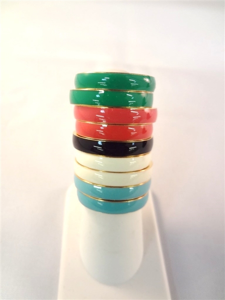 Joan Rivers (9) Gold Tone Enamel Flush Cocktail Rings