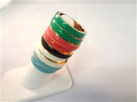 Joan Rivers (9) Gold Tone Enamel Flush Cocktail Rings