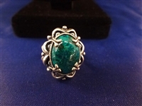 Carolyn Pollack Sterling Silver and Malachite Necklace, Pendant and Ring Set