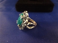 Carolyn Pollack Sterling Silver and Malachite Necklace, Pendant and Ring Set