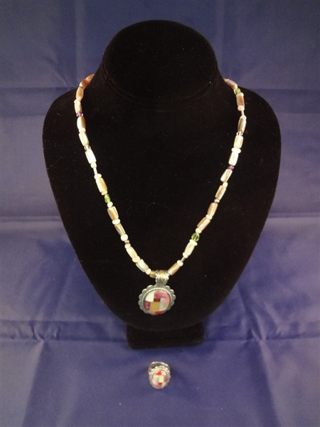 Carolyn Pollack Sterling Silver Necklace, Pendant and Ring Set